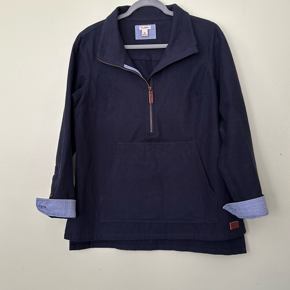 L.L. Bean Flannel Half Zip Pullover